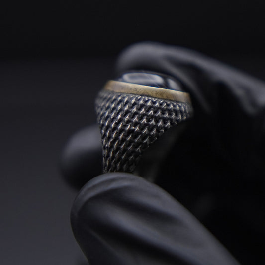 Black Aqeeq Ring (Chaandi)
